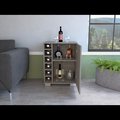 Tuhome Aurora Bar Cabinet, Single Door, Six Built-in Wine Rack, Two Shelves, Light Gray BLZ6472